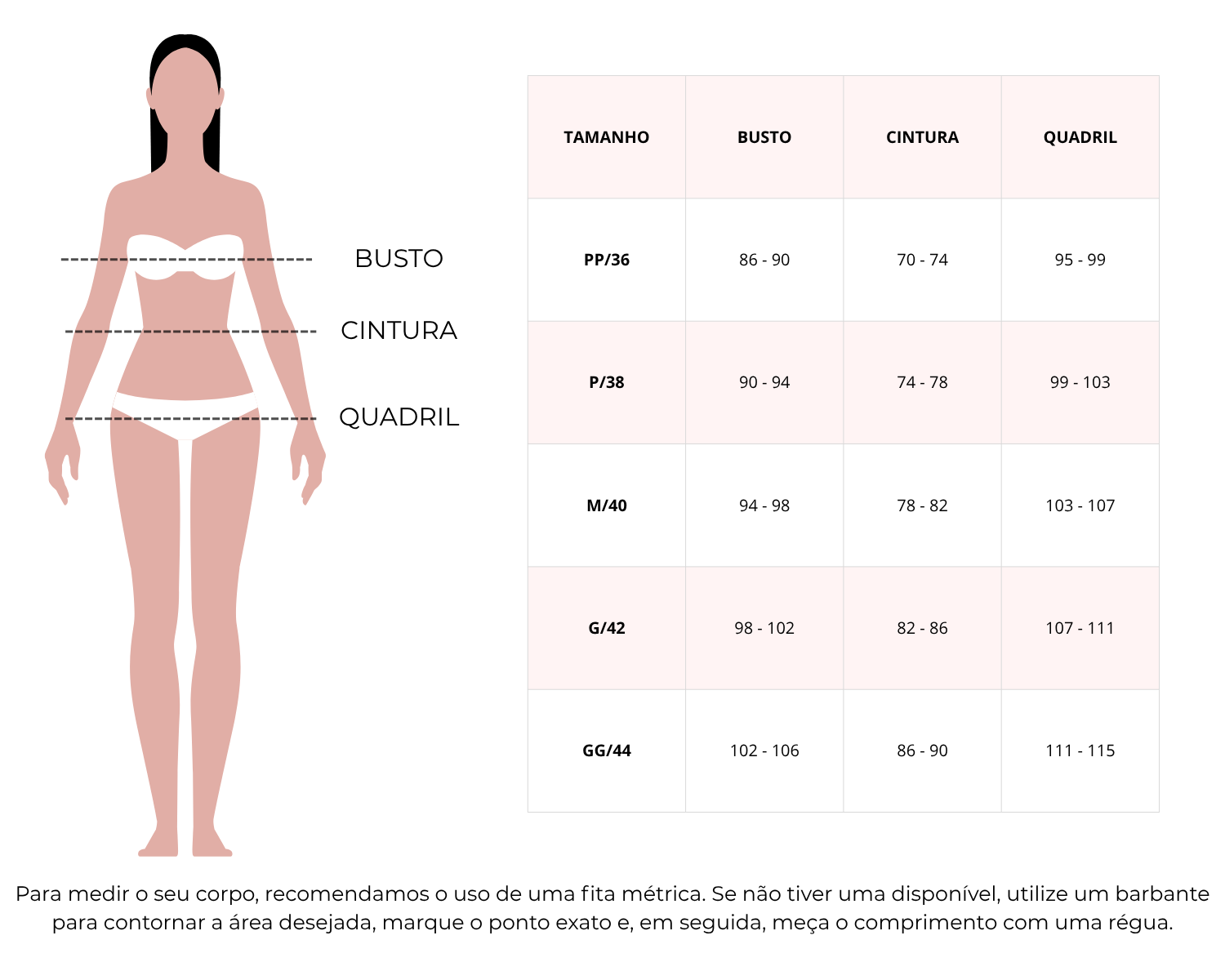 Guia de Medidas IT Look